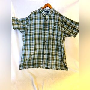 Mens XXL Croft & Barrow Quick Dry Green Plaid Button Down Shirt
